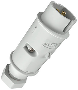 Stecker 2-polig 32A10h m. Kabelverschraubung