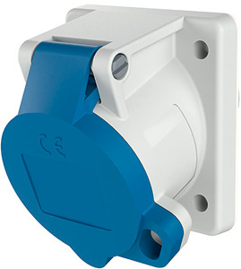 Wandgerätestecker 3pol.16A 6h 230V Anbaudose