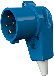 CEE-Winkelstecker 4x16A 4-polig 230V 9h m. Kabelknickschutz