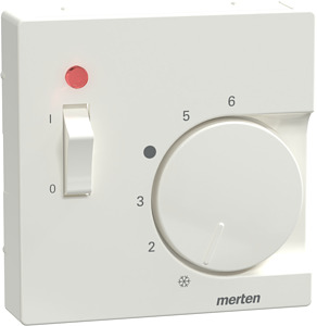 Zentralplatte Raumtemperaturregler System M polarweiss mit Schalter