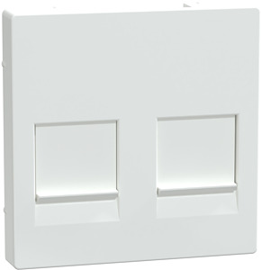 Zentralplatte f.Modular Jack 2-fach Staubschutzsch., aktivws. glänzend