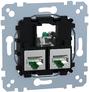 Tragplatte 2-fach mit Anschlussmodul Actassi RJ45 C