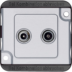 BK-/Sat-Antennenstichdose 2-fach PANZER mattsilber