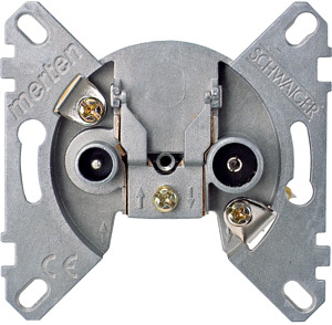 BK-/Sat-Antennenstichdose 2-fach passend f. UP-Dosen d=55-65mm