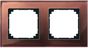 Echtglasrahmen 2-fach M-PLAN mahagoni Sicherheitsglas 6mm