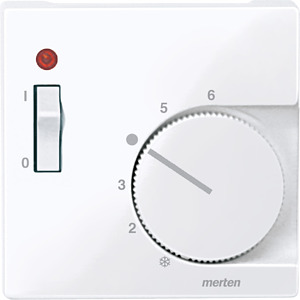 Zentralplatte Raumtemperaturregler System M aktivweiss mit Schalter