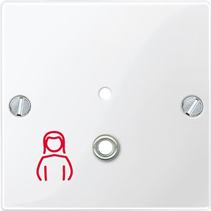Zentralplatte Zugtaster polarweiss glänzend System M