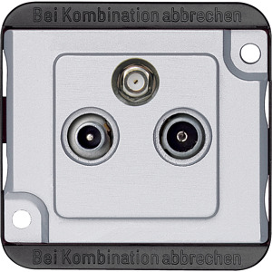 Sat-Antennendose 3-fach mattsilber Panzer