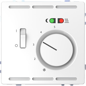 Fussbodentemperaturregler 230V m. Schalter u. Zentralpl. Lotosweis