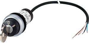 Schlüsseltaste, RMQ compact solutio n, rastend, 2 Ö, Kabel (schwarz) mi