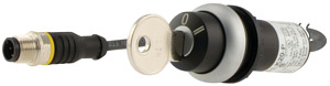 Schlüsseltaste, RMQ compact solutio n, rastend, 2 S, Kabel (schwarz) mi