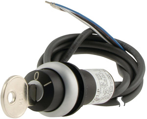 Schlüsseltaste, RMQ compact solutio n, rastend, 1 Ö, Kabel (schwarz) mi