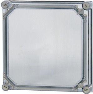 Gehäuse-Deckel 375x375mm rauchgrau transpar. 1 Tür Einbau T125mm