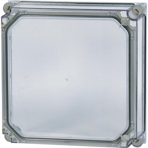 Gehäuse-Deckel 375x375mm rauchgrau transpar. 1 Tür Einbau T150mm