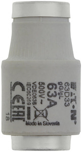Sicherungseinsatz Niederspannung 63A AC 500V 100 kA D3 gL/gG IEC träge
