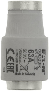 Sicherungseinsatz, Niederspannung, 63 A, AC 500 V, D3, aR, IEC, ultra