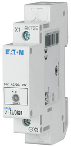 Einzelleuchte 230V AC/DC LED orange 15mcd 1TE