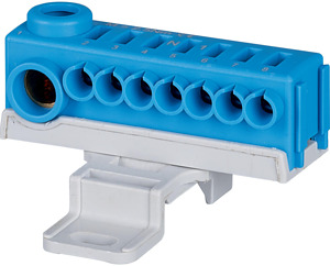 Steckklemme KSK für DIN-Schiene. 1x N-Potenzial, 1x 2,5 bis 25 mm2 und 7x 0,