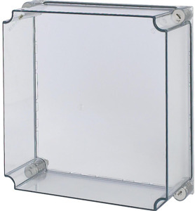 Gehäuse-Deckel 375x375mm rauchgrau transparent UL Einbau T250mm