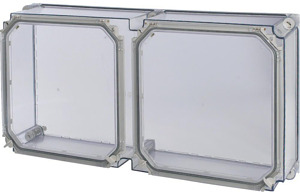 Gehäuse-Deckel 375x750mm rauchgrau transpar. UL 2 Türen Einbau T250mm