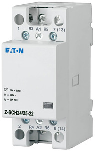 Installationsschütz, 24V AC, 25A 2S+2Ö 2TE