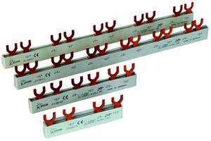 Euro-Vario-Gabelsammelschiene 16qmm 1phasig f. 2 Mod. f. Hilfsschalter