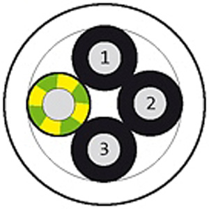 Kabeltrommel 100m PUR gelb 4x0,75qmm UL/CSA