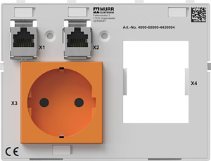 Modlink MSDD Kombieinsatz 2-fach VD 2xRJ45 Bu/Bu + Ausschnitt für 2 pol. FI/