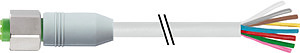 M12 Bu. 0° gesch. freies Ltg.-ende PVC 8x0.25 geschirmt gr UL/CSA 10m