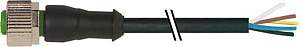 M12 Bu. 0° B codiert PVC 5x0.34 sw UL/CSA 1,5m