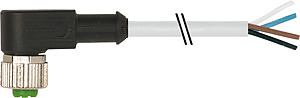Buchse M12 gew. freies Leit.ende /PVC grau 20m