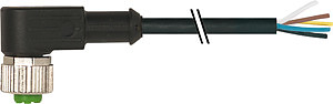 M12 Steckverbinder gewinkelt PUR-JB 5x0,34 schwarz UL CSA 2m