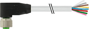 M12 Bu. 90° freies Ltg.-ende PUR 8x0.34 gr UL/CSA+robot+schleppk