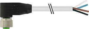 M12 Steckverbinder gewinkelt PUR-OB 4x0,75 grau UL CSA 0,3m