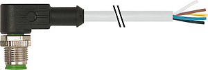 M12 Stecker gewinkelt PVC-JB 5x0,34 grau 15m