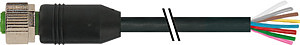 M12 Bu. 0° freies Ltg.-ende PVC 8x0.25 sw UL/CSA 10m