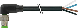 Stecker M8 gew. freies Leit.ende /PVC sw 0,2m