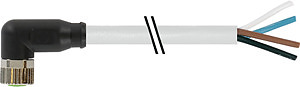 Buchse M8 gew. freies Leit.ende /PVC grau 20m