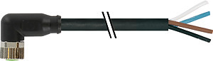 Buchse M8 gew. freies Leit.ende /PVC sw 1m