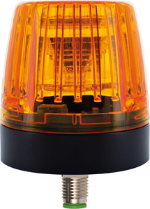 Comlight56 LED Signalleuchte gelb mit 4 pol. M12 Stecker Abgang nach unten