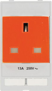 Steckdosenmodul 250V AC/13A Modlink Großbritannien/BS orange