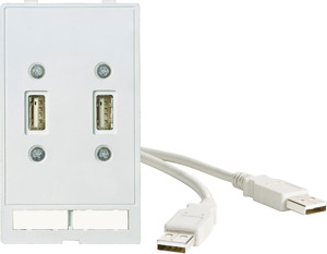 Datensteckverbindereinsatz 2xUSB-A Modlink 2xUSB-A Buchse/Stecker
