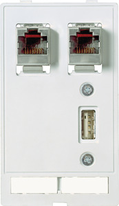 Datensteckv.einsatz USB+2xFJ45/45 Modlink 1xUSB Bu/Bu+2xRJ45/45