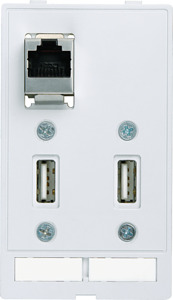 Datensteckv.einsatz RJ45+2xUSB Modlink 1xRJ45+2xUSB Bu/Bu