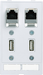 Datensteckverbindereinsatz 2xRJ45+2 Modlink 2xRJ45+2xUSB Bf A gesch.