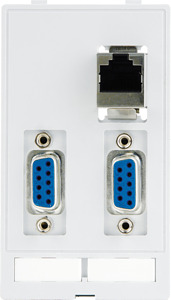 Datensteckverbindereinsatz RJ45+2x9 Modlink 1xRJ45+2x 9-pol. BU/BU