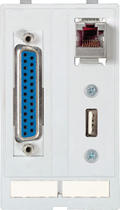 Datensteckverbindereinsatz 25-polig 25-pol. Bu/St+RJ45+USB (Bu/Bu)