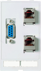 Datensteckv.einsatz 9-p.+2xRJ45/45 Modlink 9-p. Buchse/Stift+2xRJ45/45