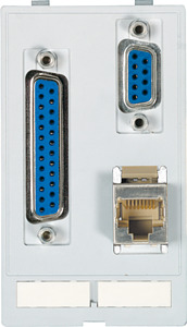 Datensteckv.einsatz 25-/9-p.+RJ45 25-pol. Bu/Sti+9-p. Buchse/St.+RJ45