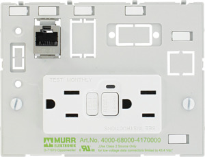 Modlink MSDD Kombieinsatz 2-fach US GFCI+1xRJ45 Bu/Bu